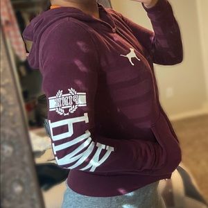 Burgundy PINK hooded sweater